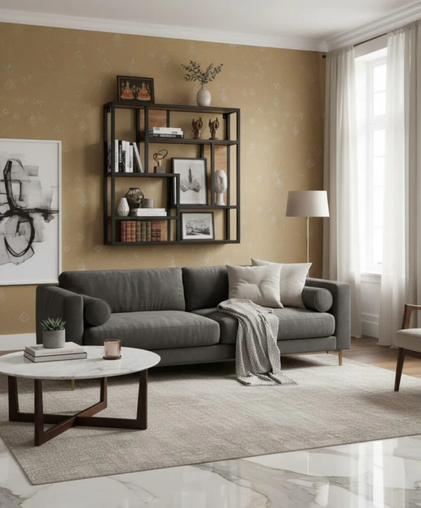 Geometric Harmony Wall Shelf - Heritage Room Wide