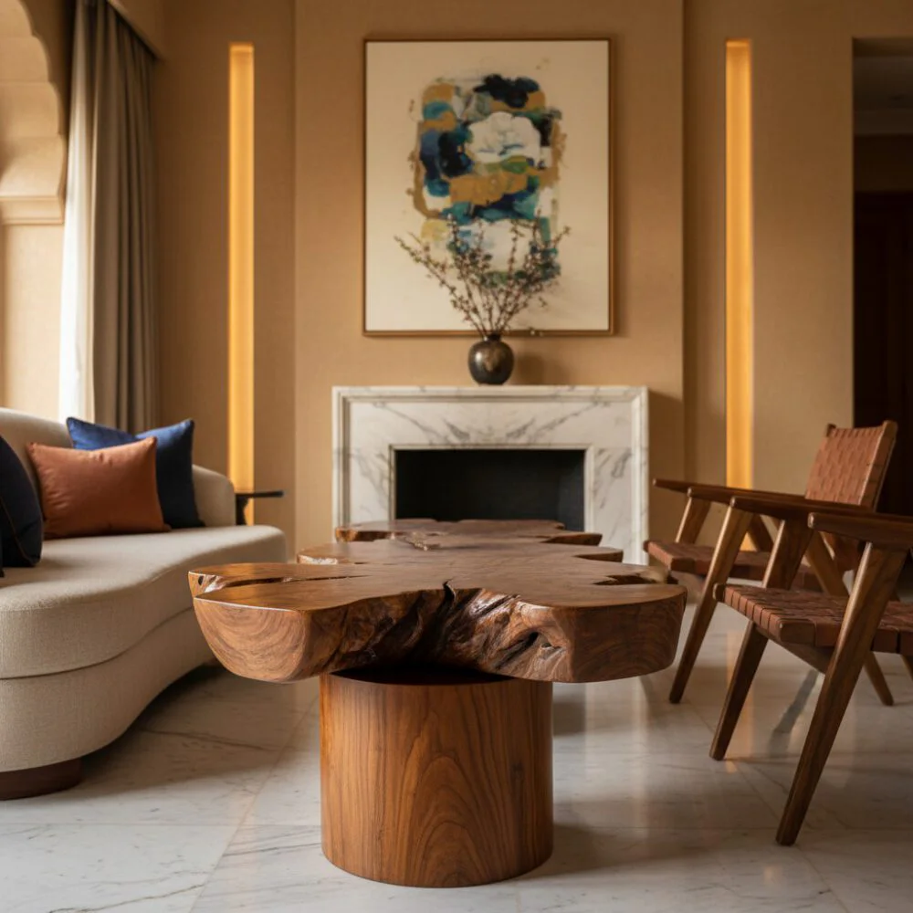 Organic Elmwood Sculptural Coffee Table - Heritage Room Wide