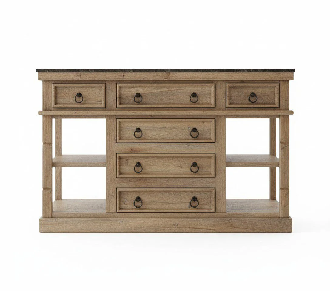 The Jodhpur Artisan Vanity - White BG Front View